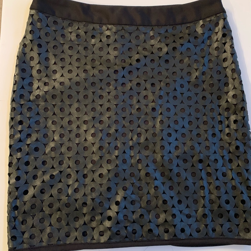 Black faux leather skirt